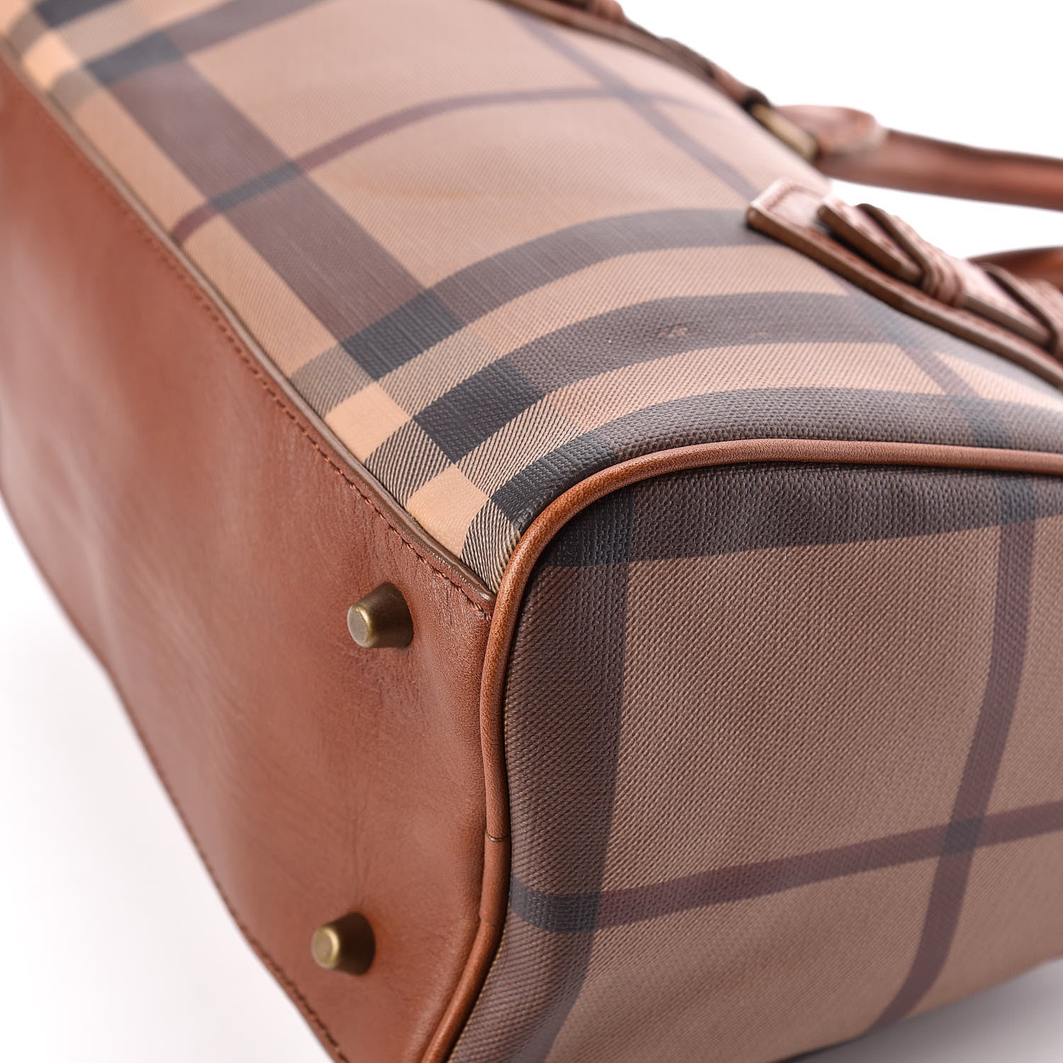 Burberry Smoked Check Small Chester Bowling Bag Brown 10 of 17