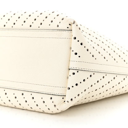 Chanel Perforated Grained Calfskin Large Shopping Tote White 11 of 12