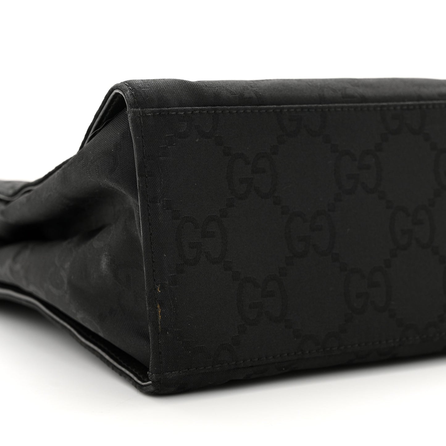 Nylon Monogram Bamboo Handle Bag Black