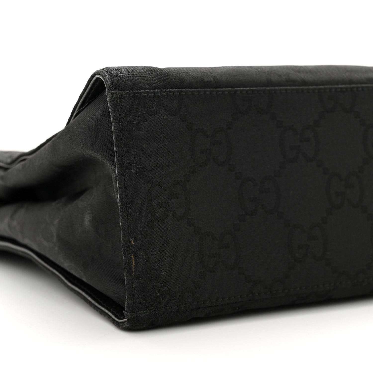 Gucci Nylon Monogram Bamboo Handle Bag Black 9 of 17