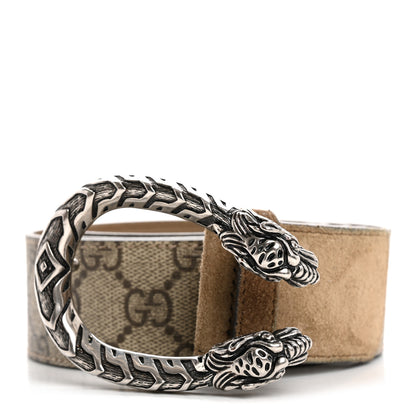 Gucci GG Supreme Monogram Suede Dionysus 40mm Belt 85 34 Beige Taupe 1 of 6