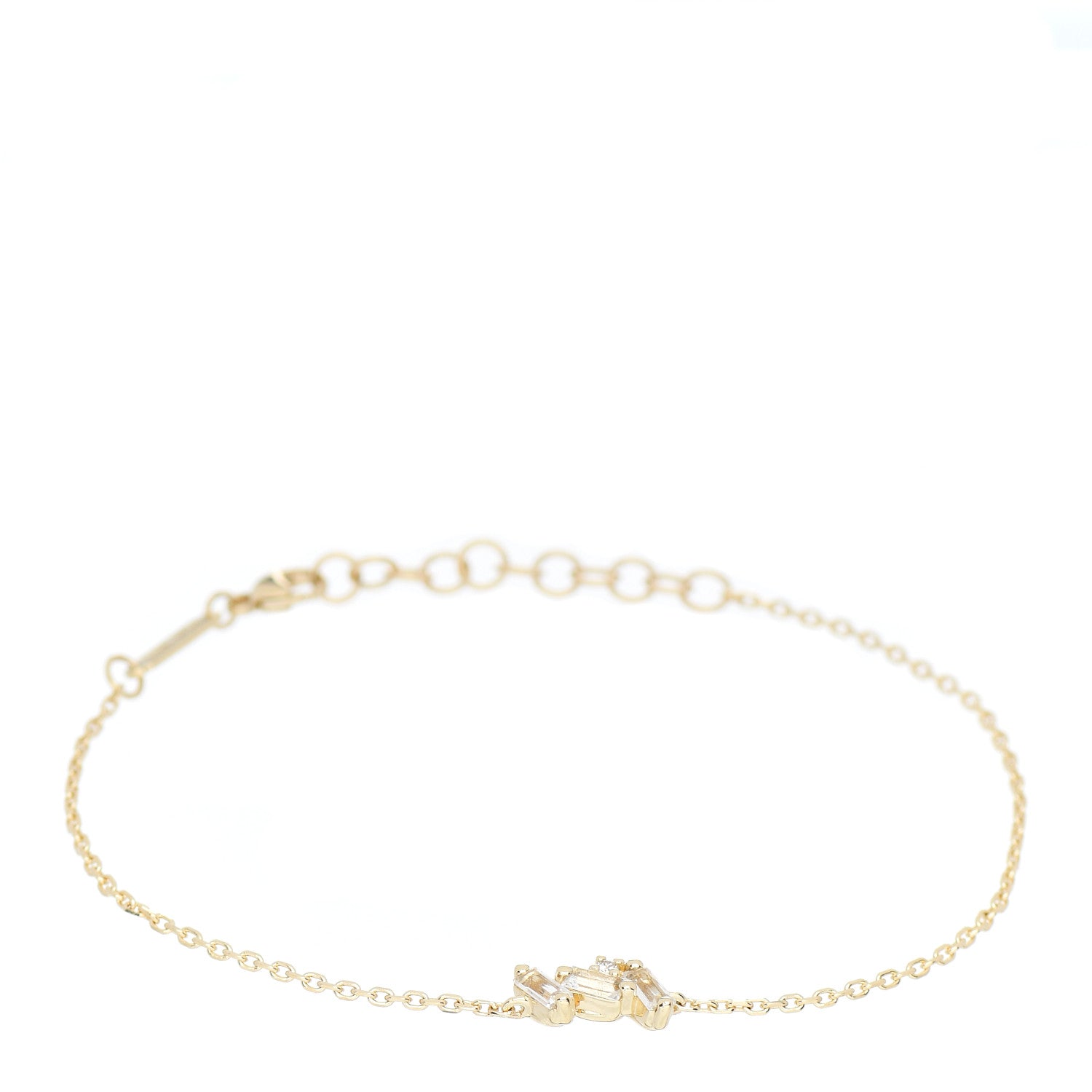 Suzanne Kalan 14K Yellow Gold Diamond Topaz Station Bracelet 1 of 4