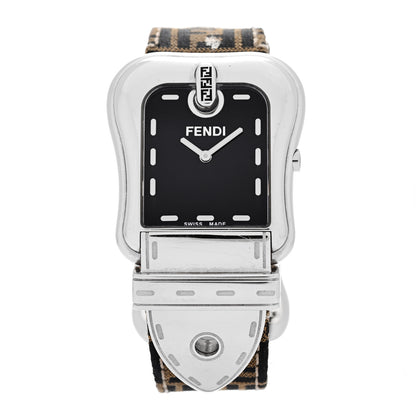 Fendi Stainless Steel Canvas 33mm Buckle Quartz Watch Black 1 of 4