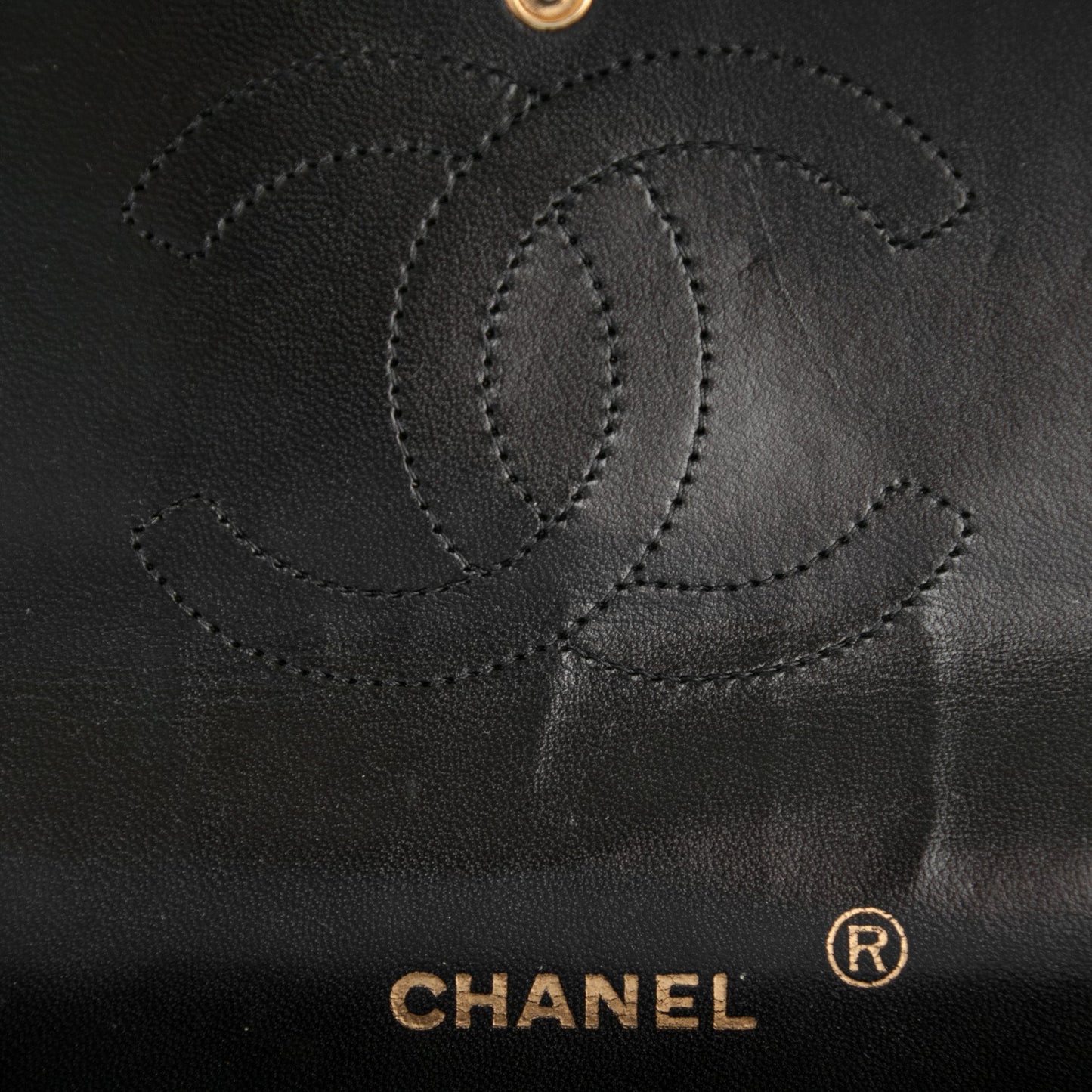 Lambskin Quilted Medium Double Flap Black