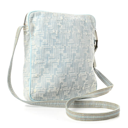 Fendi Denim Zucca Crossbody Bag Blue 2 of 4