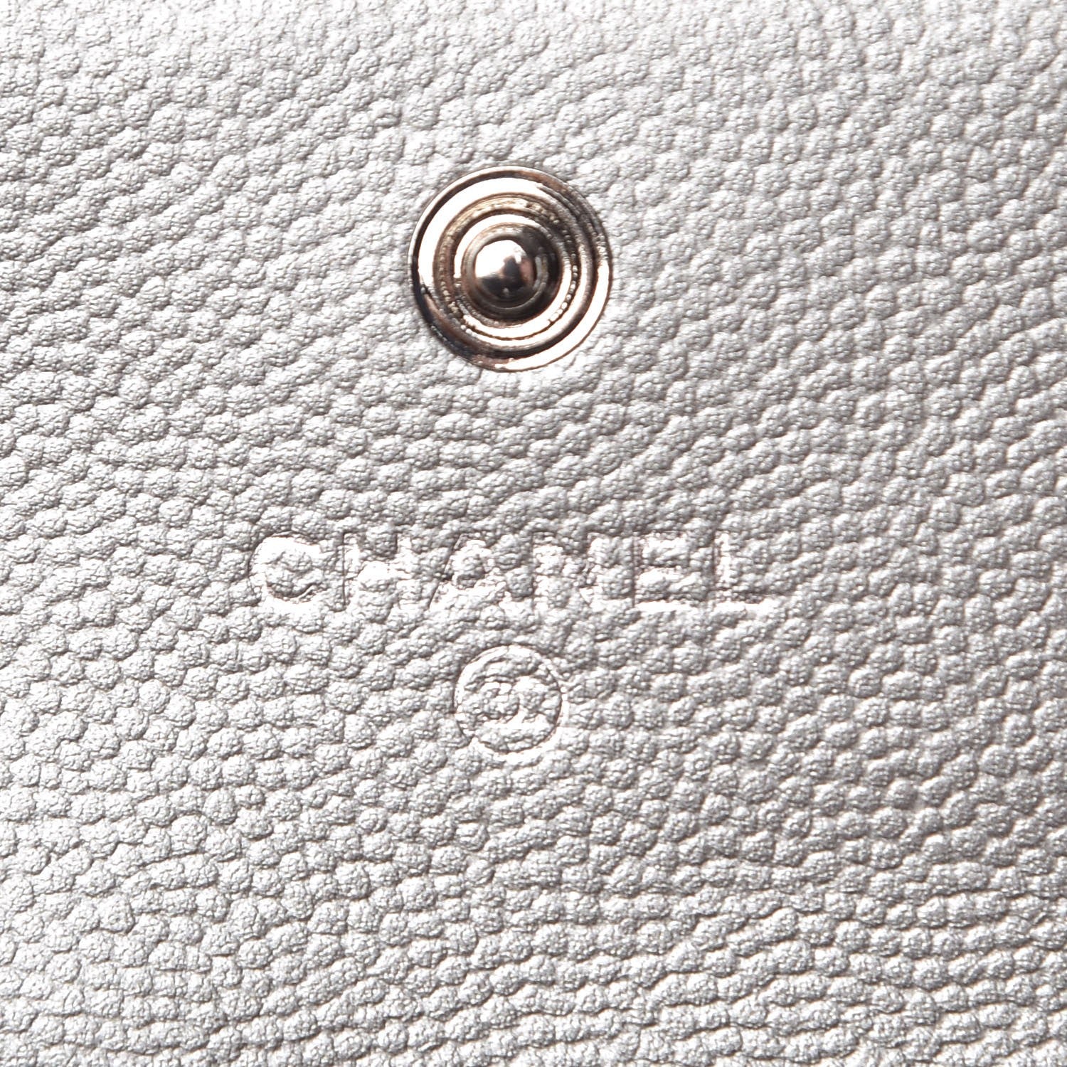Chanel Metallic Caviar Quilted Boy Card Holder Wallet Silver 6 of 9
