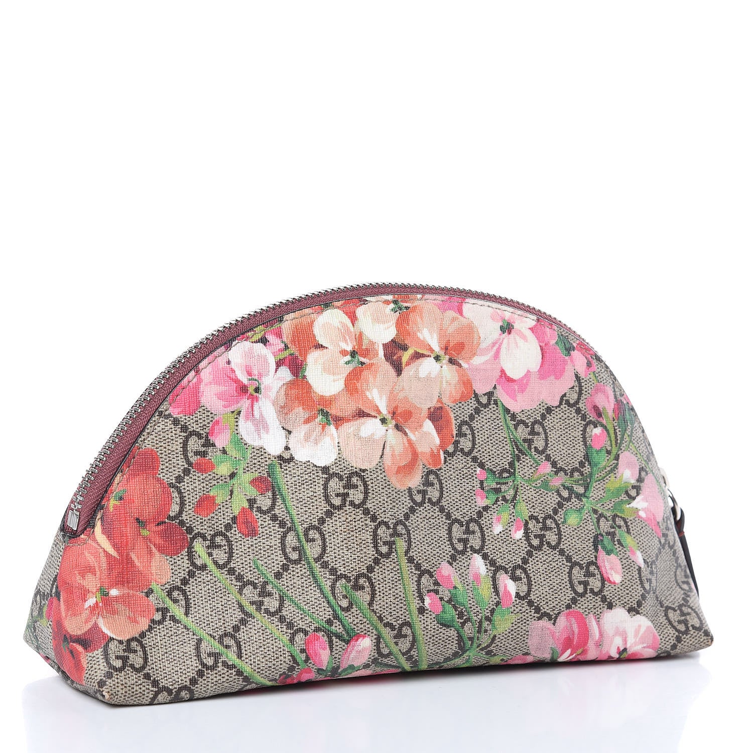 Gucci GG Supreme Monogram Blooms Large Pouch Cosmetic Case Beige Multicolor Dry Rose 3 of 10
