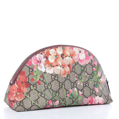 Gucci GG Supreme Monogram Blooms Large Pouch Cosmetic Case Beige Multicolor Dry Rose 3 of 10