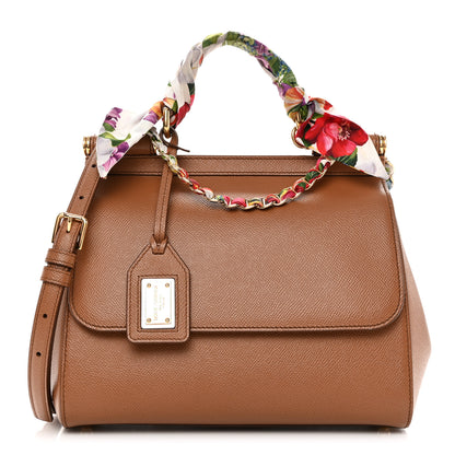 Dolce & Gabbana Dauphine Medium Miss Sicily Satchel With Scarf Caramello 1 of 11