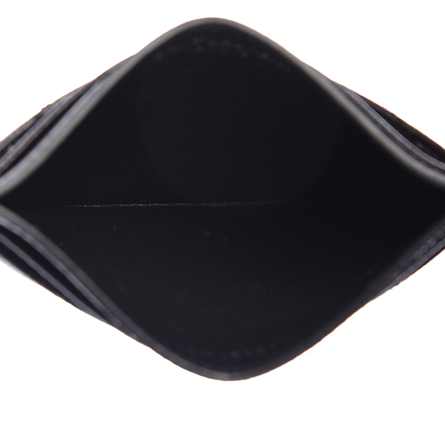Grain De Poudre Matelasse Chevron Monogram Credit Card Case Black