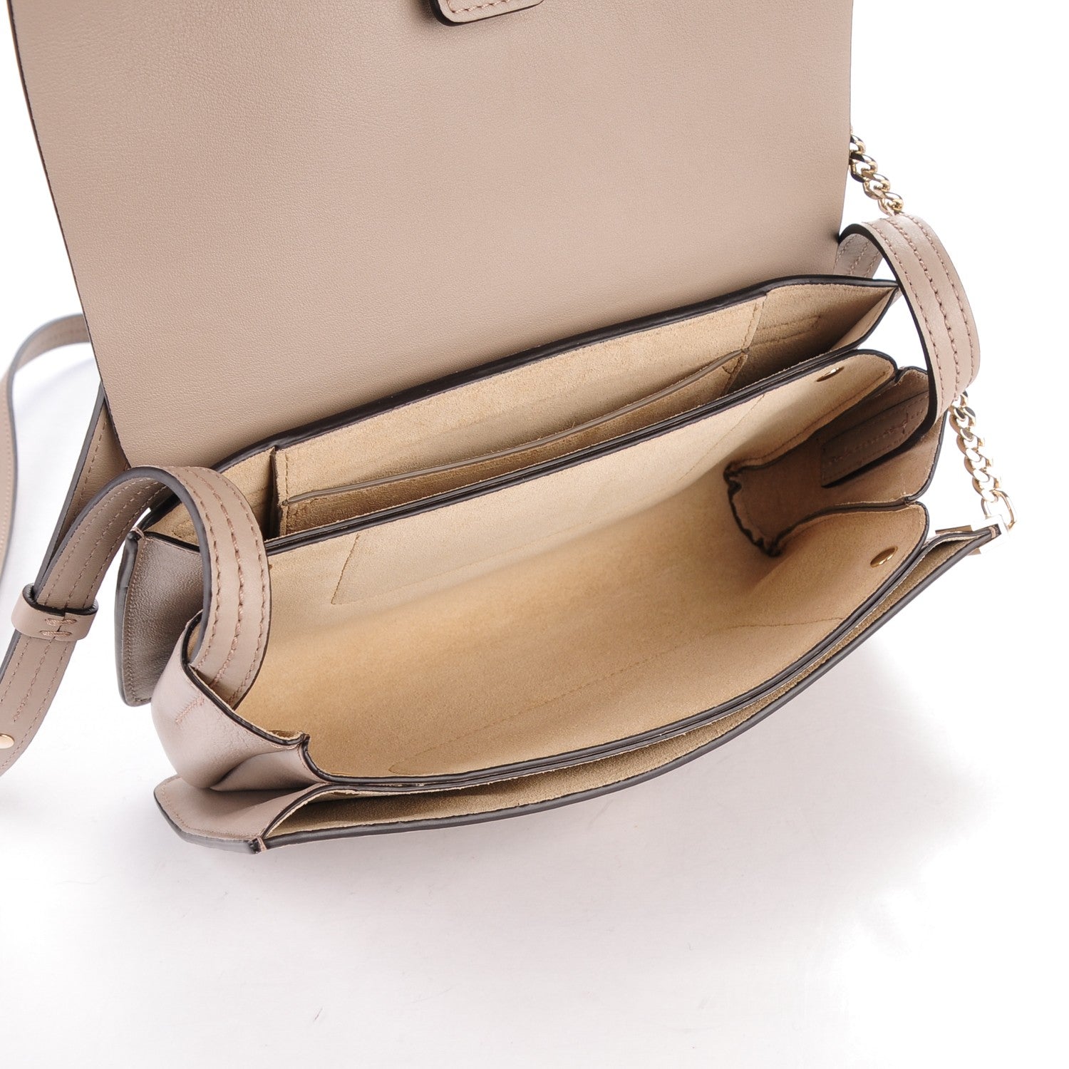 Chloe Suede Calfskin Small Faye Shoulder Bag Motty Grey 5 of 7