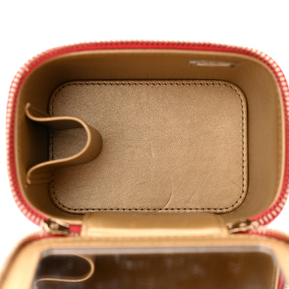 Chanel Lambskin Quilted Pearl Crush Mini Vanity Case With Chain Dark Pink 5 of 11