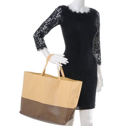 Celine Lambskin Horizontal Bi-Color Cabas Butter 2 of 8