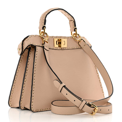 Fendi Cuoio Romano Selleria Chamois Small Peekaboo I SEE U Satchel Rosa Plaster 3 of 11