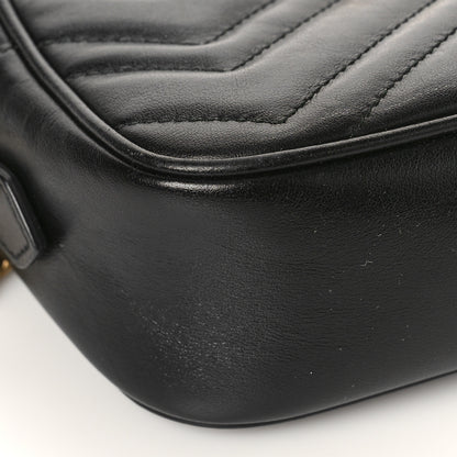 Gucci Calfskin Matelasse Mini GG Marmont Chain Shoulder Bag Black 8 of 10