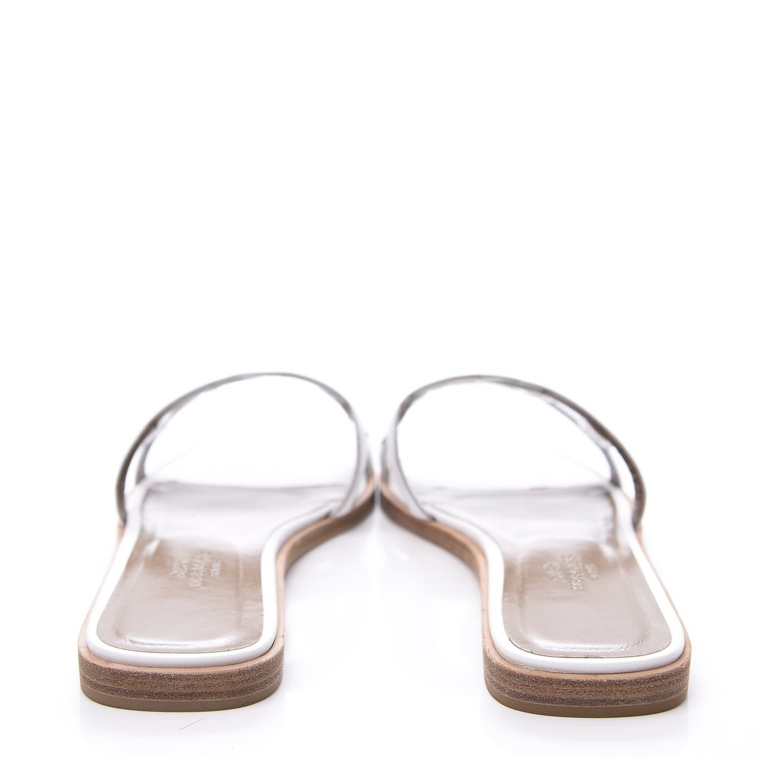 Hermes Calfskin Omaha Sandals 37.5 White 7 of 10