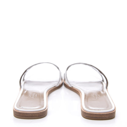 Hermes Calfskin Omaha Sandals 37.5 White 7 of 10