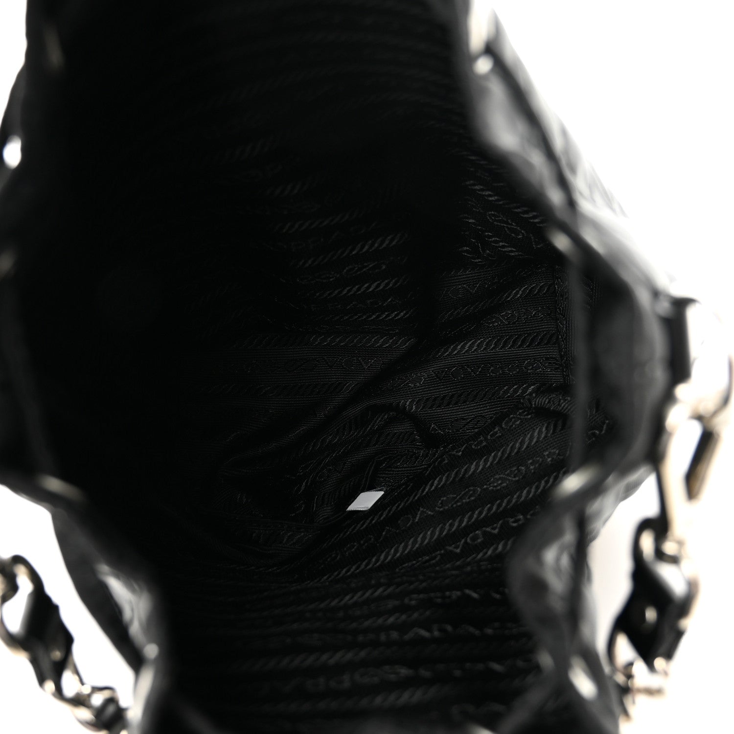 Prada Tessuto Nylon Quilted Drawstring Bucket Bag Black 5 of 10
