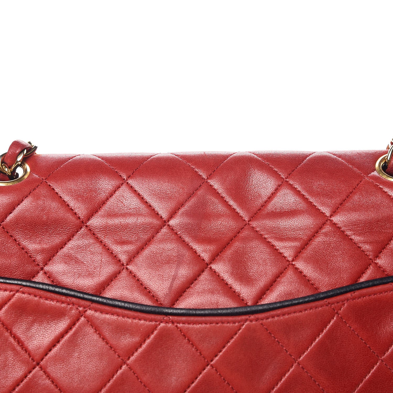 Chanel Lambskin Quilted Bi-Color Small Single Flap Red Black 20 of 22