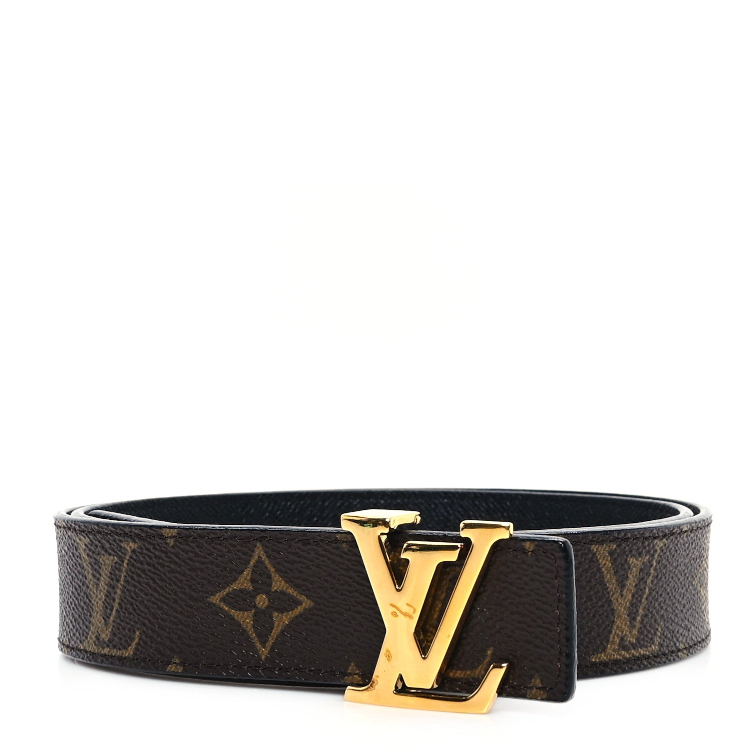 Louis Vuitton Calfskin Monogram 30mm LV Initiales Reversible Belt 80 32 Black 1 of 6