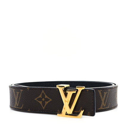 Louis Vuitton Calfskin Monogram 30mm LV Initiales Reversible Belt 80 32 Black 1 of 6