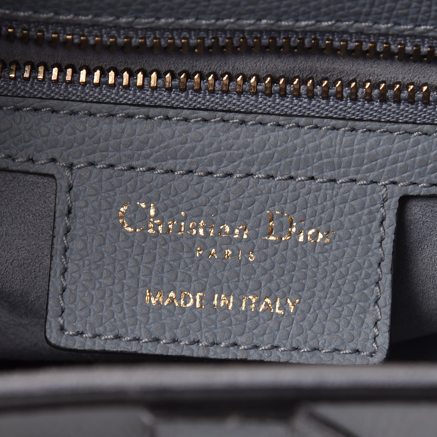 Christian Dior Grained Calfskin Saddle Bag Sky Blue 6 of 8