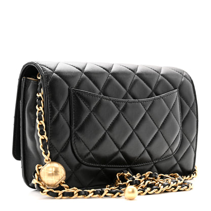Chanel Lambskin Quilted CC Pearl Crush Wallet on Chain WOC Black 3 of 12