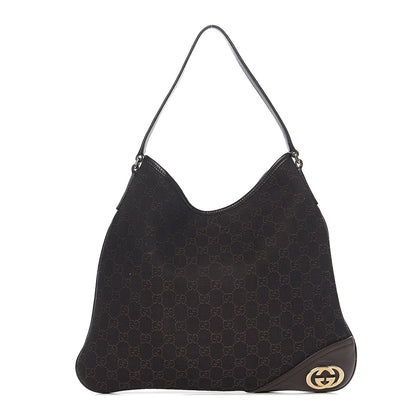 Gucci Monogram Medium New Britt Hobo Dark Brown 1 of 10