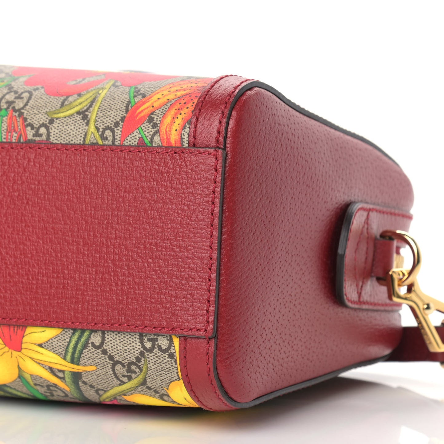 GG Supreme Monogram Flora Web Medium Ophidia Boston Red