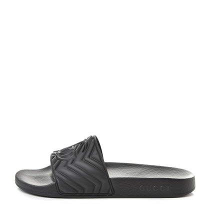Gucci Rubber Matelasse Mens Slide Sandals 7 Black 1 of 7