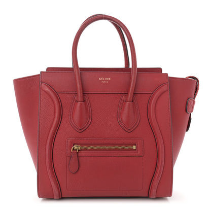 Celine Drummed Calfskin Micro Luggage Merlot 1 of 15