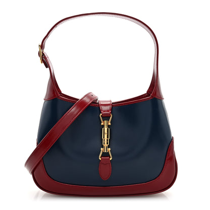 Gucci Boarded Dyana Lux Calfskin Bi-Color Small Jackie 1961 Hobo Burgundy Navy 1 of 9