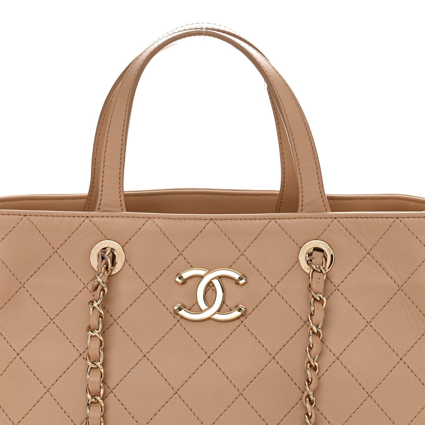 Calfskin Large Serial Shopper Tote Beige