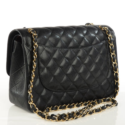 Chanel Caviar Quilted Jumbo Double Flap Black 3 of 9