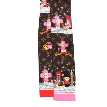 Louis Vuitton Silk Monogram 2021 London Christmas Animation Bandeau Marron 2 of 3