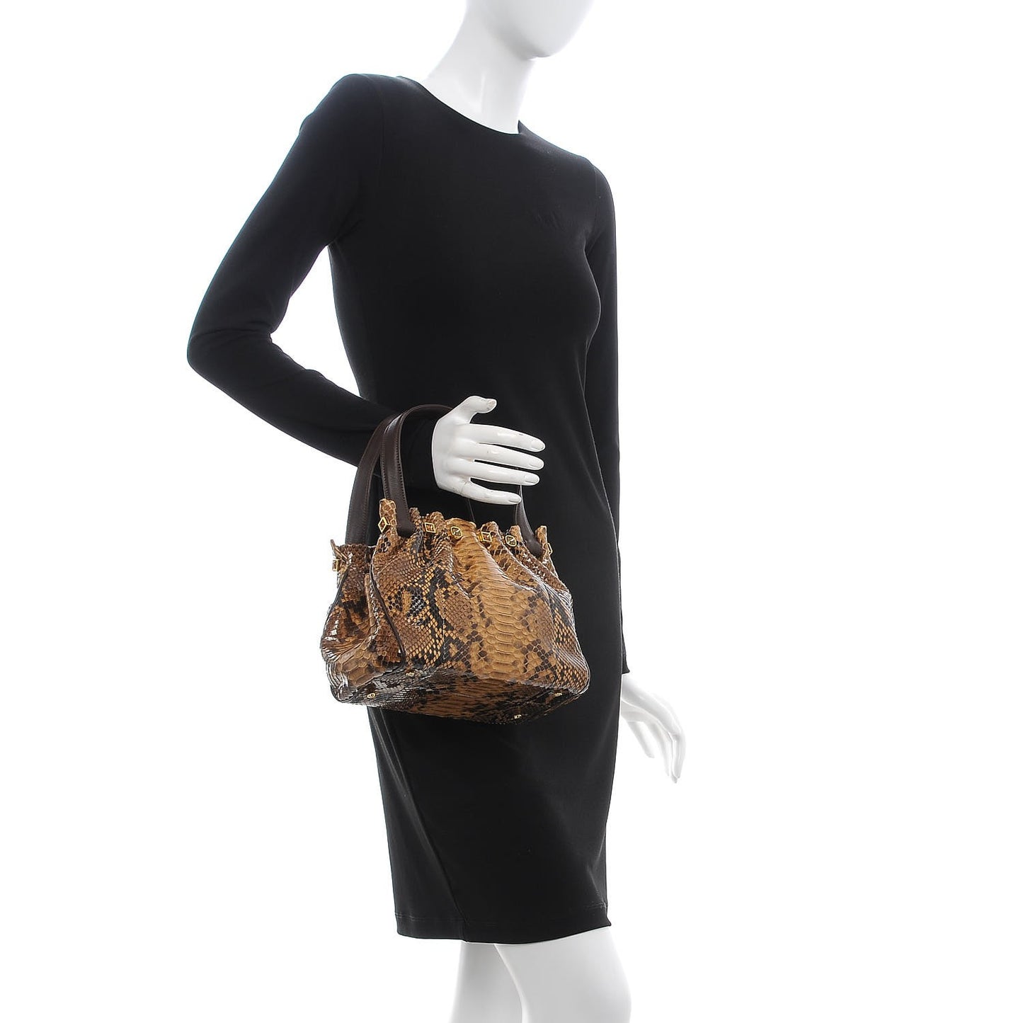 Python Crystal Evening Bag Brown