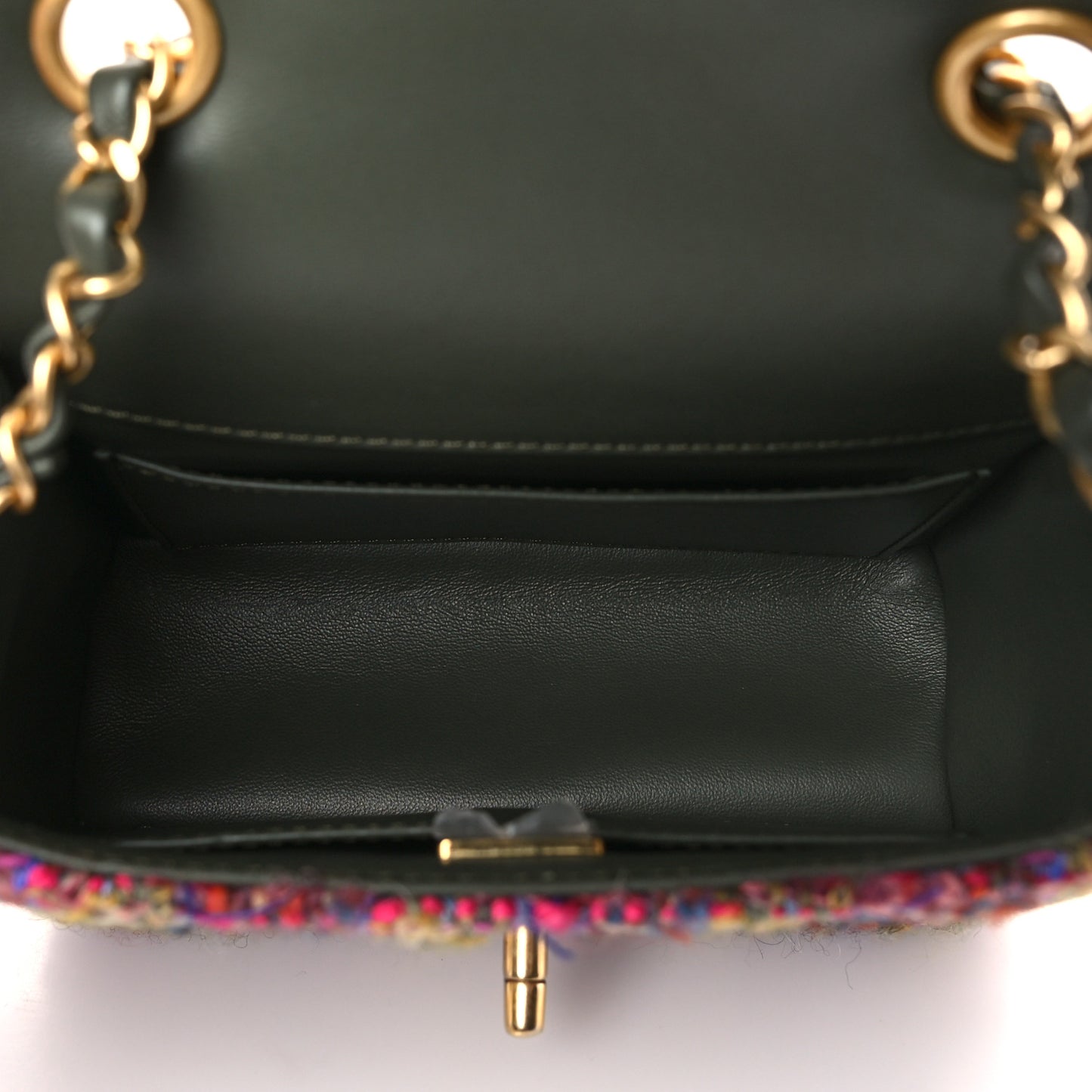 Tweed Quilted Mini Square Flap Multicolor