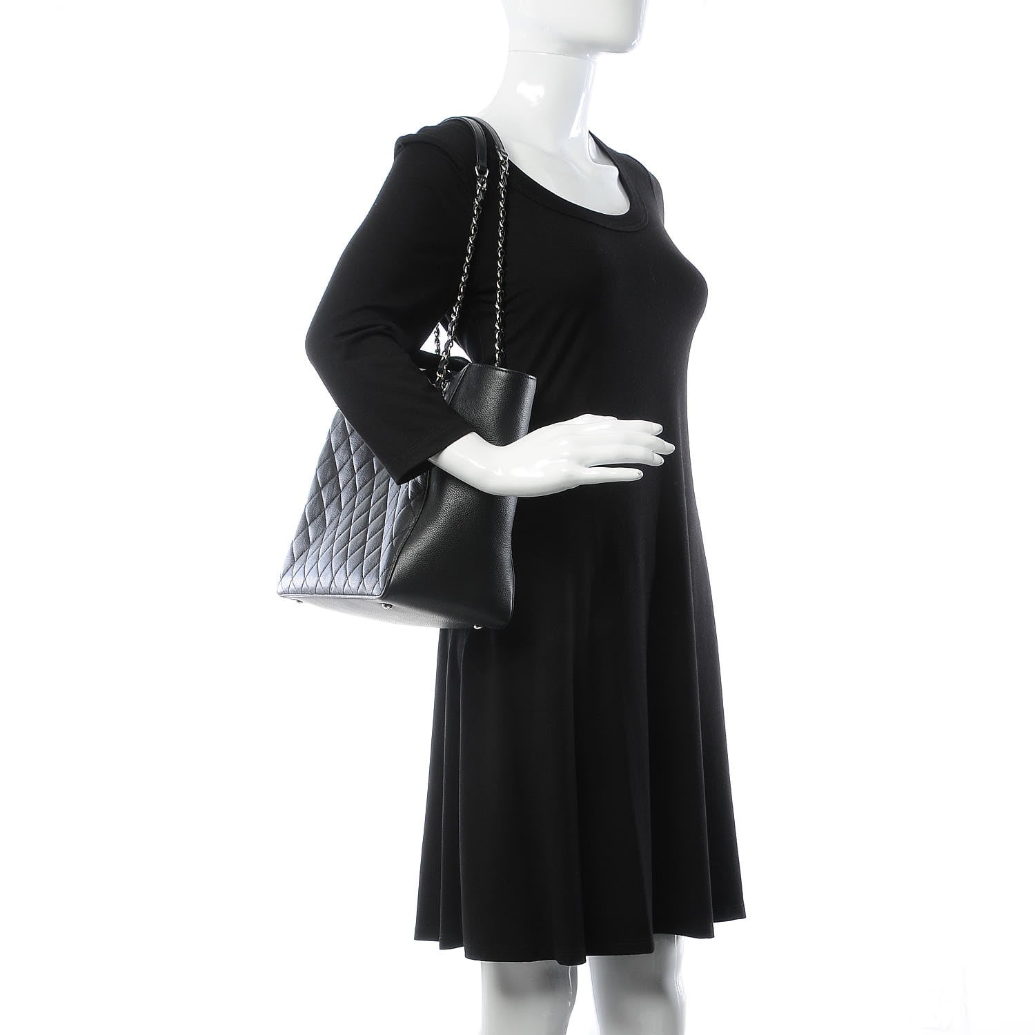 Chanel Caviar Quilted Large CC Box Shopping Tote Black 2 of 13