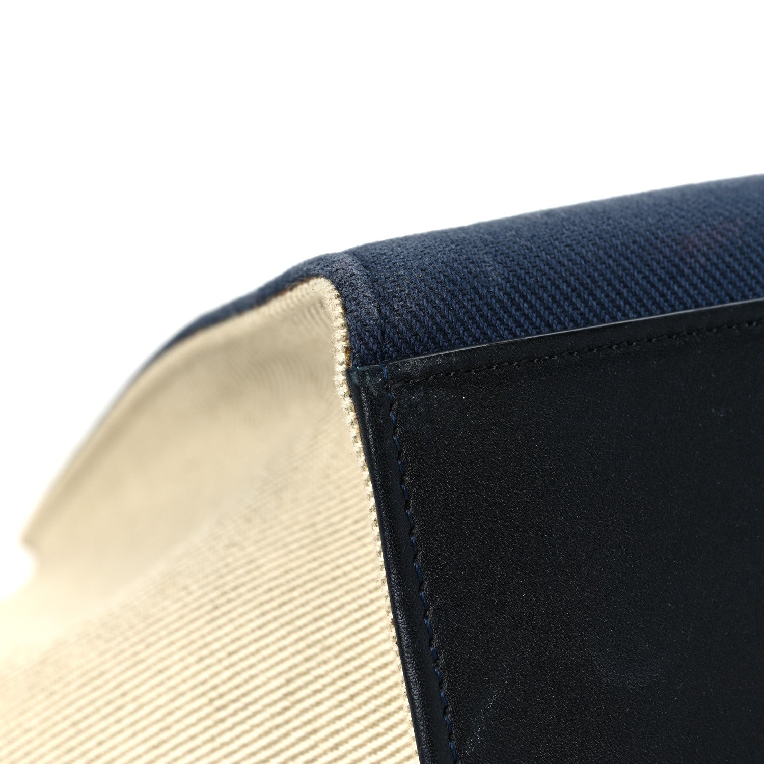 Celine Smooth Calfskin Fabric Medium Tri-Color Trapeze Black Blue Tan 4 of 11