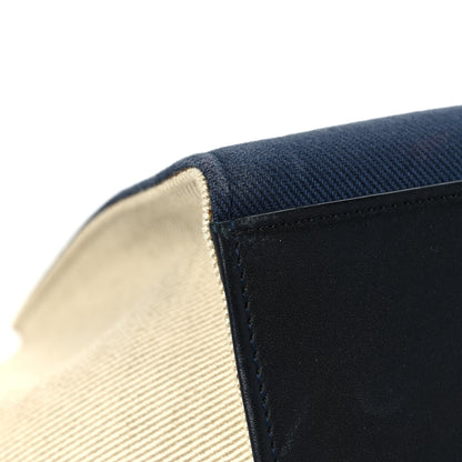 Celine Smooth Calfskin Fabric Medium Tri-Color Trapeze Black Blue Tan 4 of 11