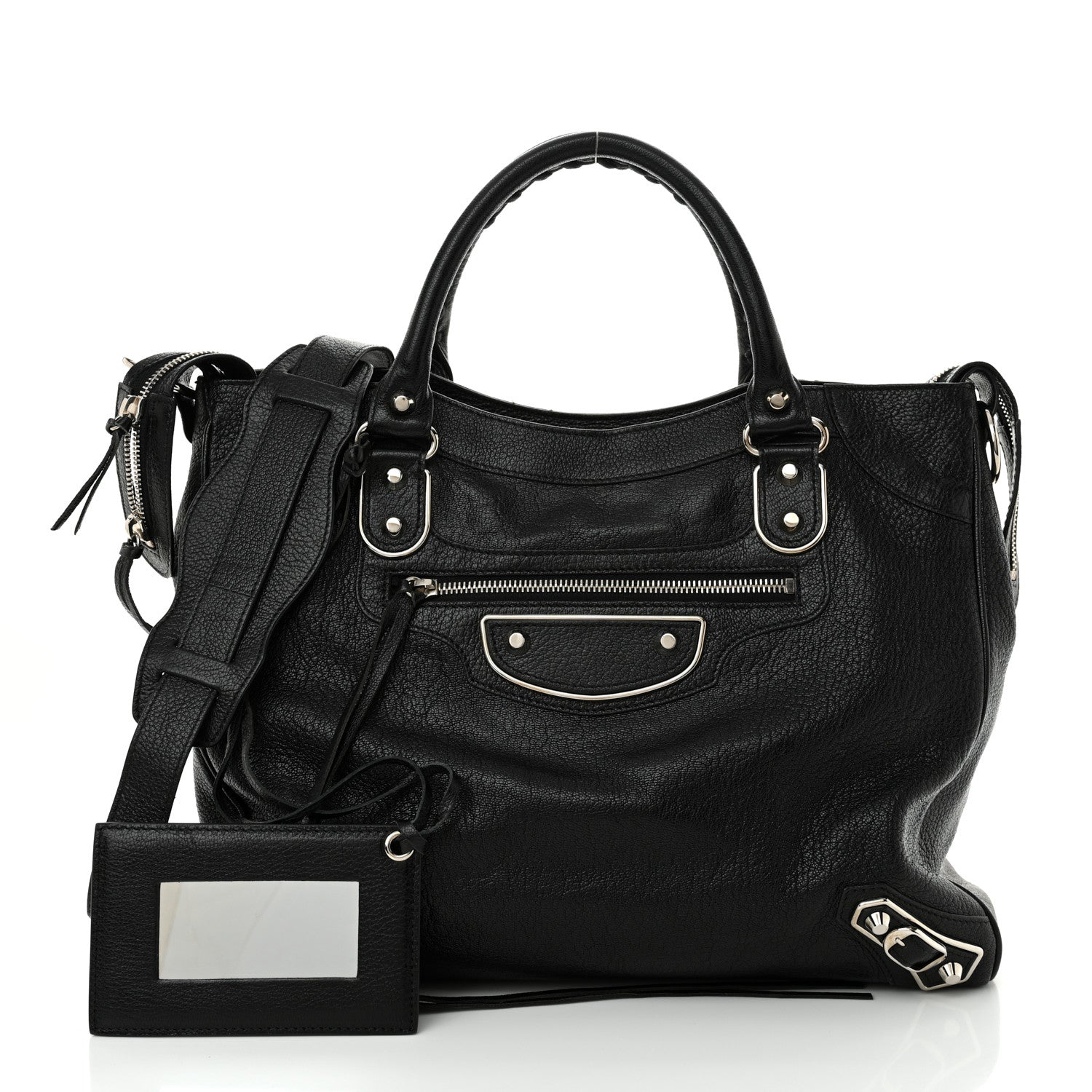 Balenciaga Chevre Silver Metallic Edge Hardware Velo Black 3 of 12