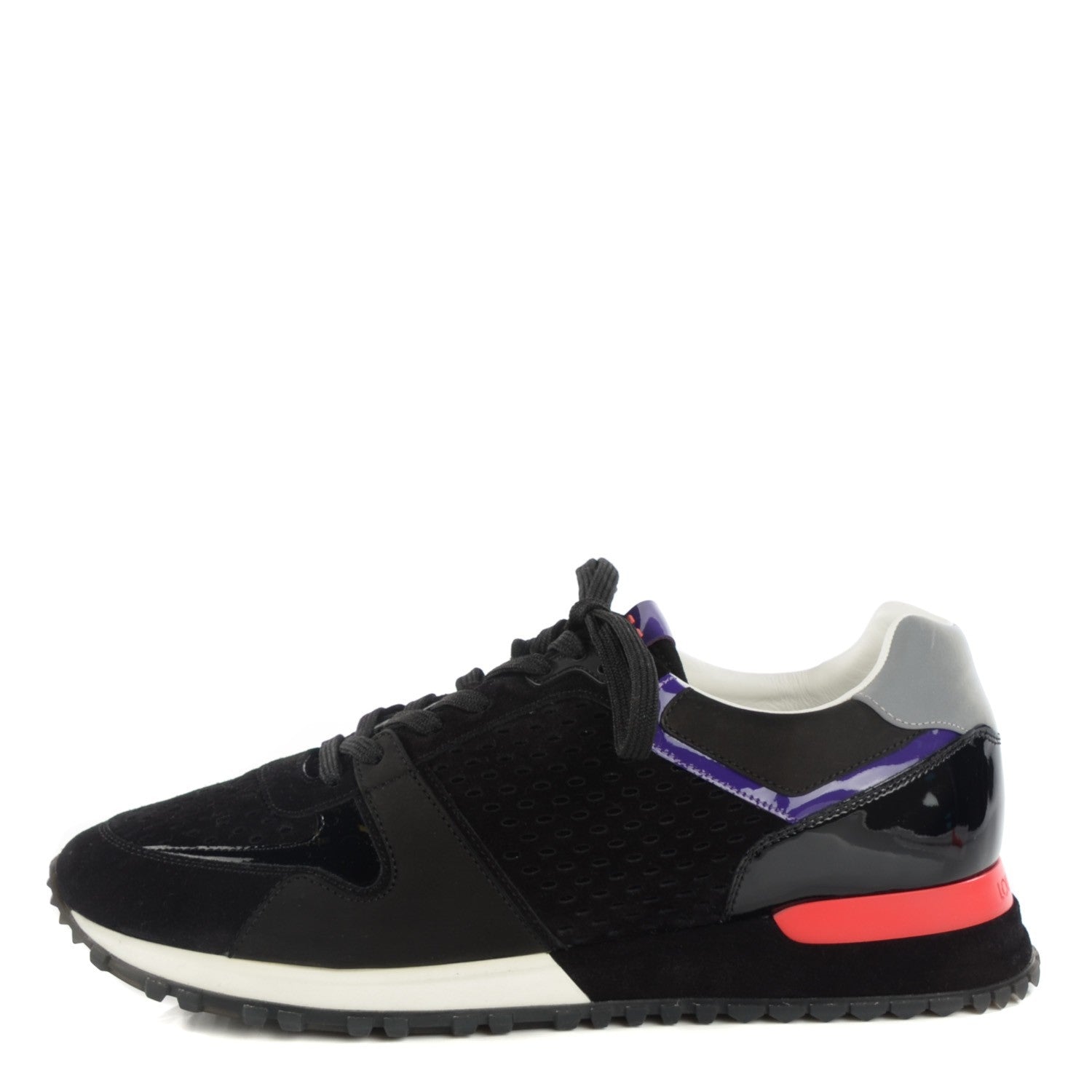 Louis Vuitton Nubuck Calfskin Perforated Run Away Sneakers 39.5 Black 1 of 7