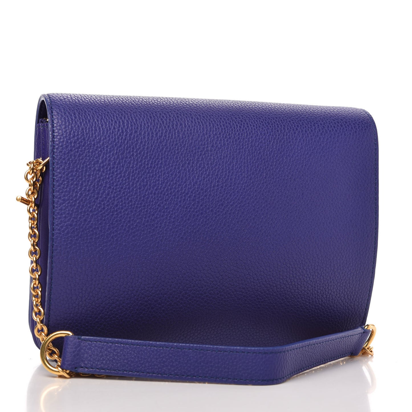 Classic Grain Calfskin Small Clifton Flap Indigo