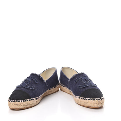 Chanel Canvas CC Espadrilles 40 Navy Black 6 of 16