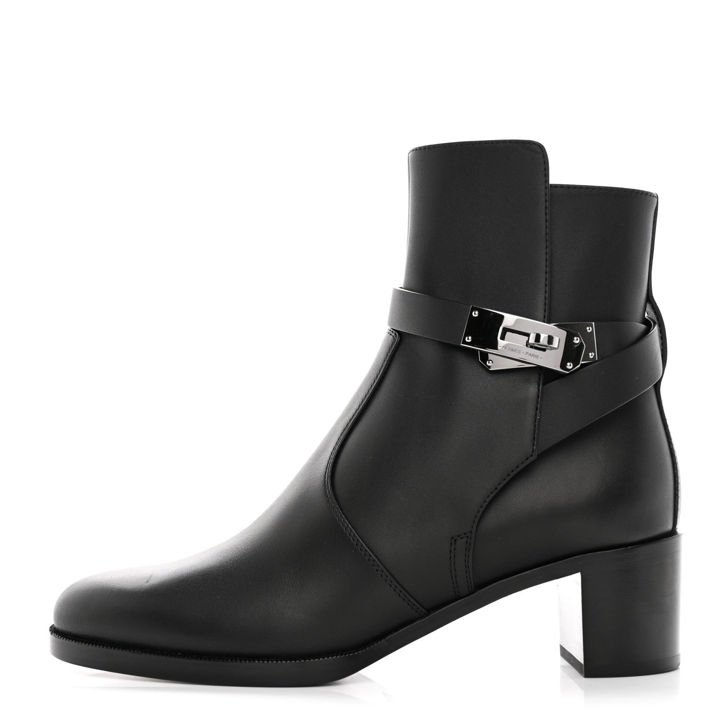 Hermes Calfskin Frenchie 50 Ankle Boots 36.5 Black 1 of 12