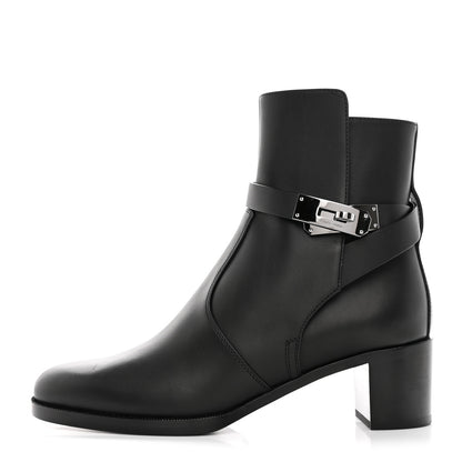 Hermes Calfskin Frenchie 50 Ankle Boots 36.5 Black 1 of 12