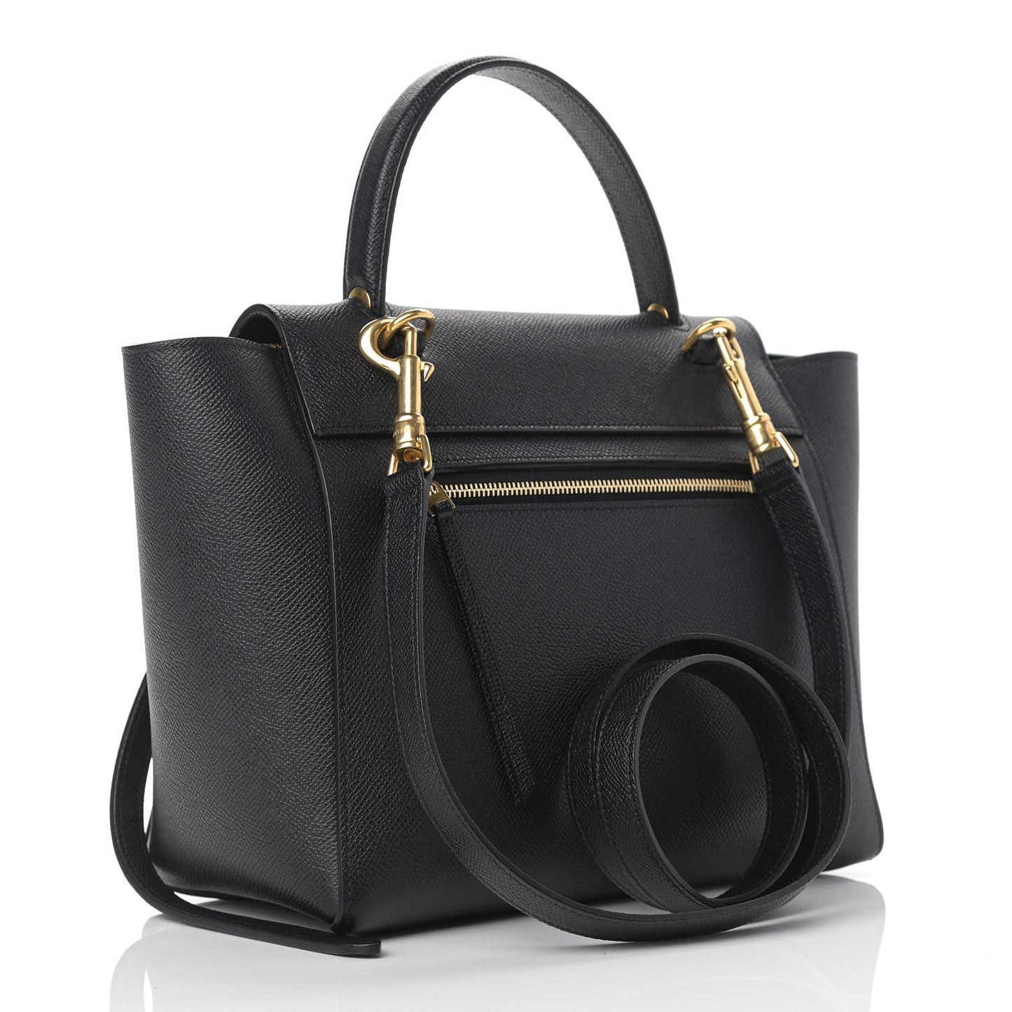 Grained Calfskin Micro Belt Bag Black