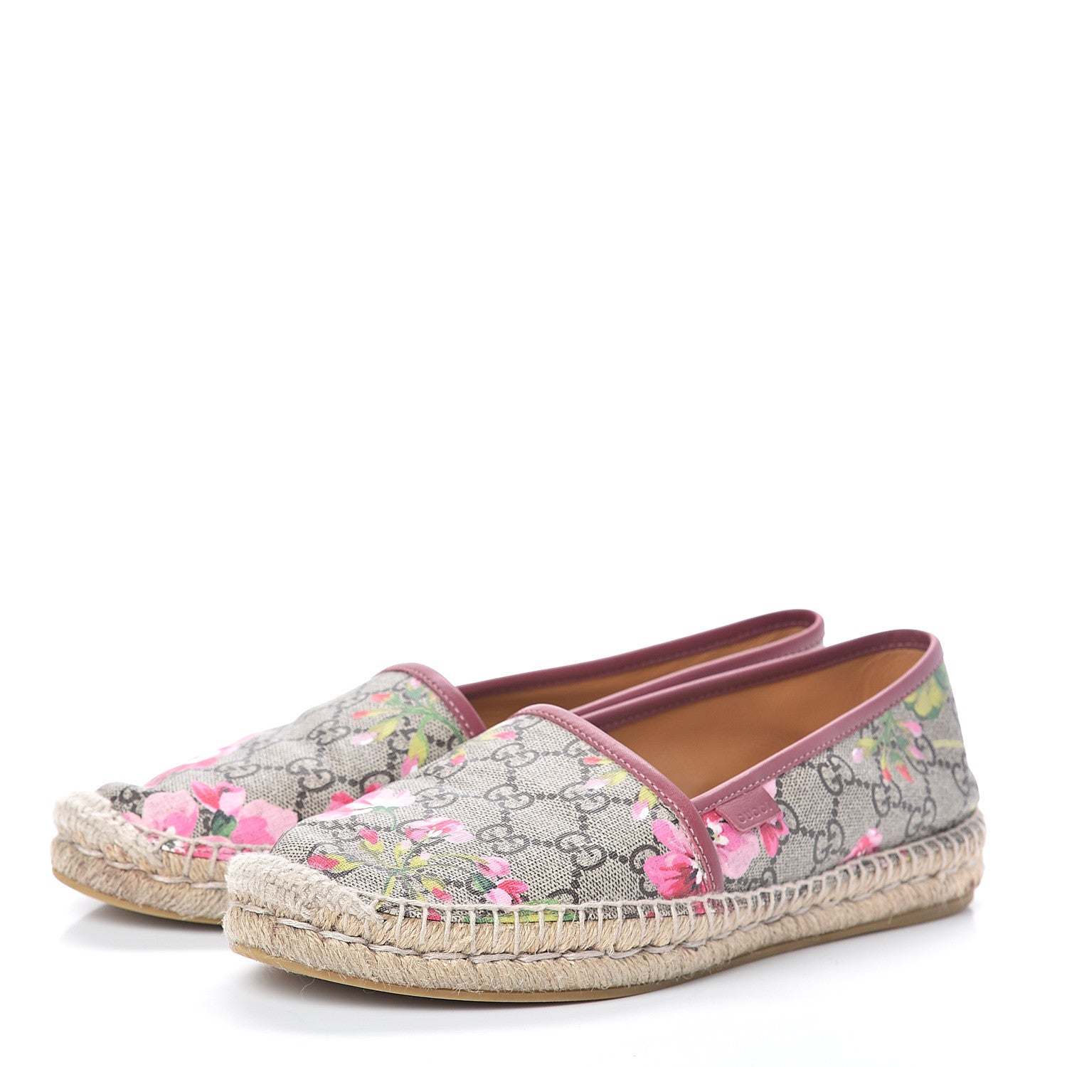 Gucci GG Supreme Monogram Blooms Espadrilles 40 Beige Multicolor Dry Rose 3 of 7