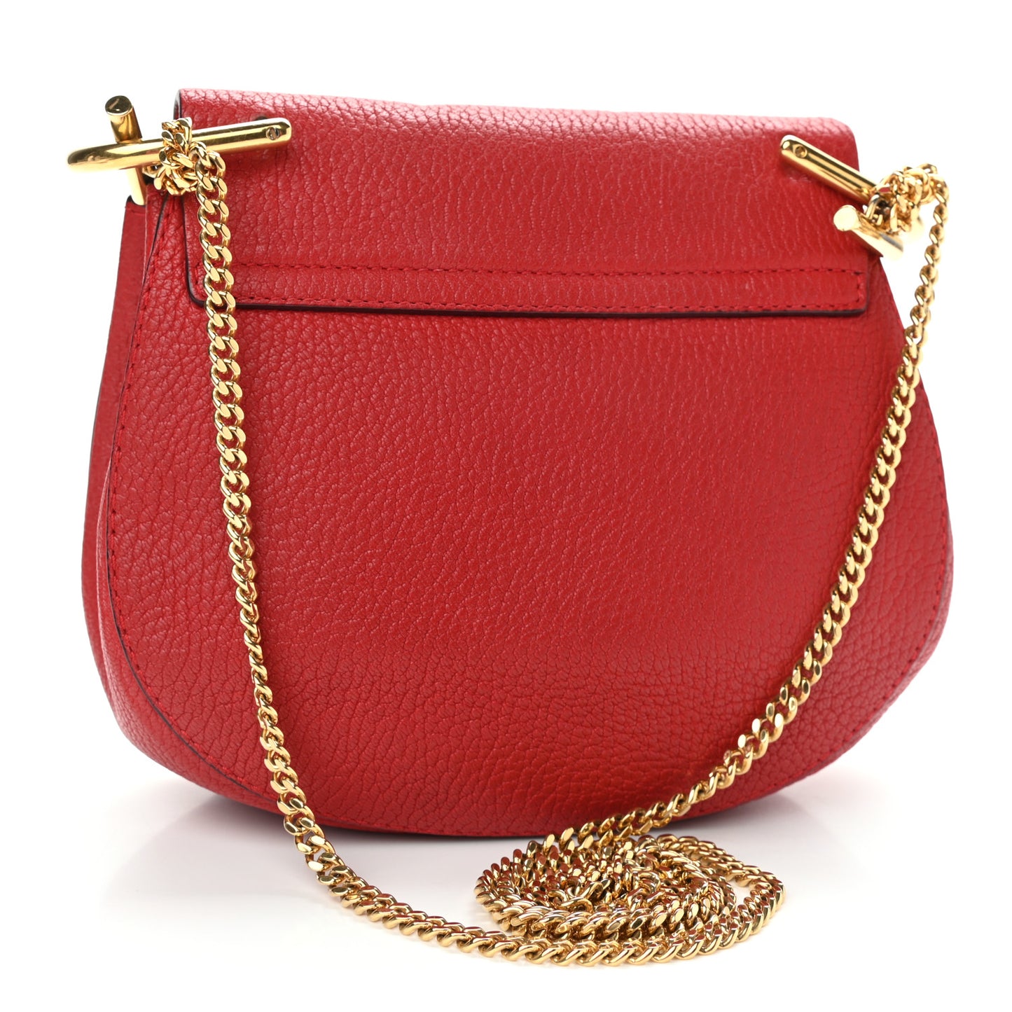 Grained Lambskin Mini Drew Shoulder Bag Plaid Red
