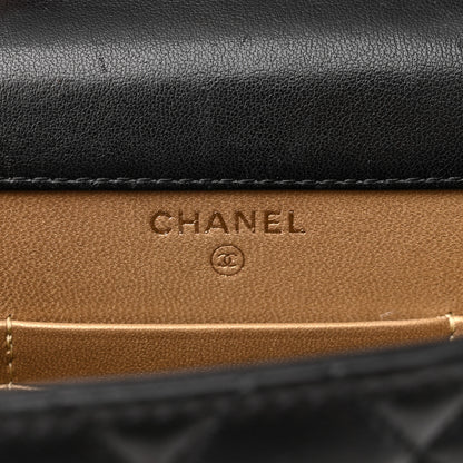 Chanel Lambskin Quilted Pearl Crush Phone Holder With Chain Black 6 of 11